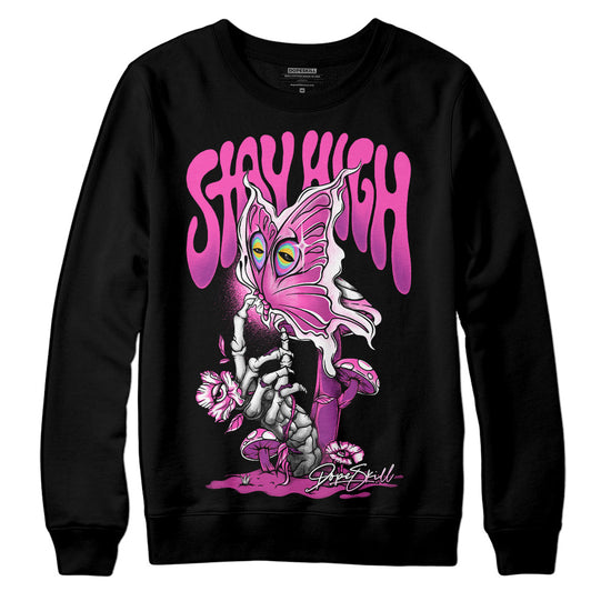 Jordan 4 GS “Hyper Violet” DopeSkill Sweatshirt Stay High Graphic Streetwear - Black