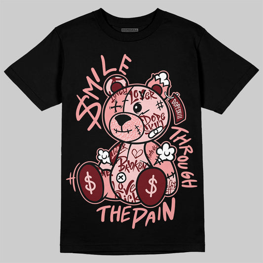Jordan 3 Retro Valentine's Day Treat Yourself (2025) DopeSkill T-Shirt Smile Through The Pain Graphic Streetwear - Black