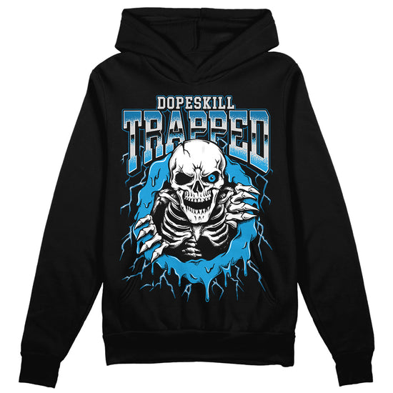 Jordan 4 Retro Military Blue DopeSkill Hoodie Sweatshirt Trapped Halloween Graphic Streetwear - Black