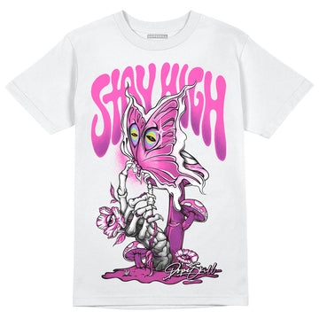 Jordan 4 GS “Hyper Violet” DopeSkill T-Shirt Stay High Graphic Streetwear - White