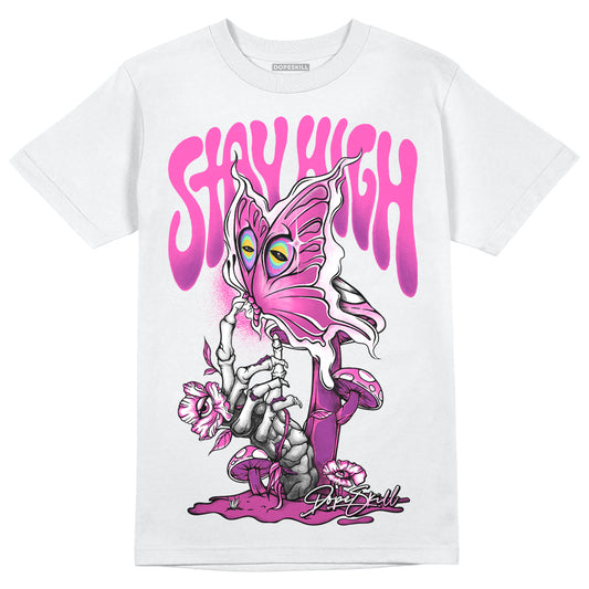 Jordan 4 GS “Hyper Violet” DopeSkill T-Shirt Stay High Graphic Streetwear - White