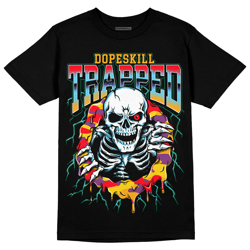 Jordan 1 Mid GS 'Six Championships' DopeSkill T-Shirt Trapped Halloween Graphic Streetwear - Black