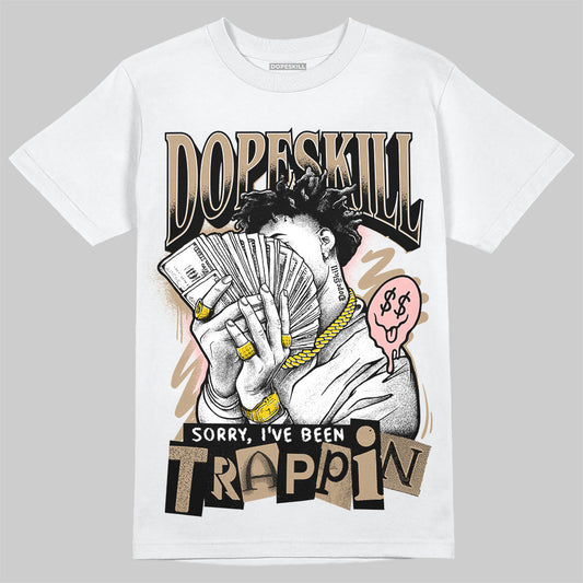 Nike Air Force 1 Low Canvas “Linen” DopeSkill T-Shirt Sorry I've Been Trappin Graphic Streetwear - White