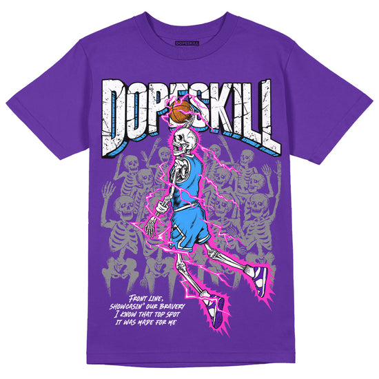 Dunk Low Championship Court Purple DopeSkill Purple T-shirt Thunder Dunk Graphic Streetwear