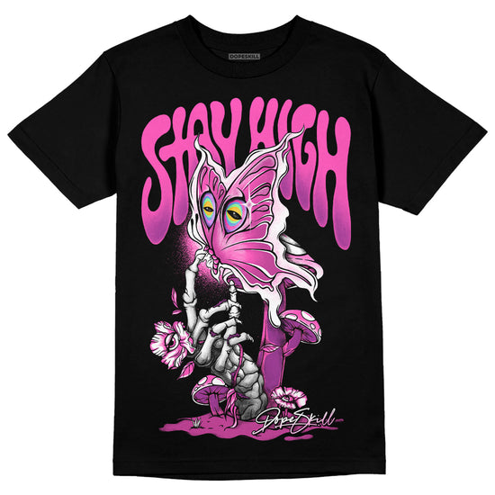 Jordan 4 GS “Hyper Violet” DopeSkill T-Shirt Stay High Graphic Streetwear - Black