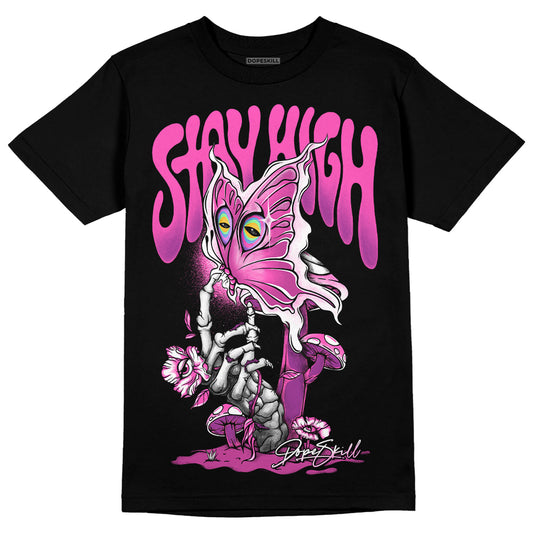 Jordan 4 GS “Hyper Violet” DopeSkill T-Shirt Stay High Graphic Streetwear - Black