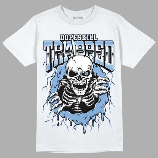 Jordan 5 Retro University Blue DopeSkill T-Shirt Trapped Halloween Graphic Streetwear - White 