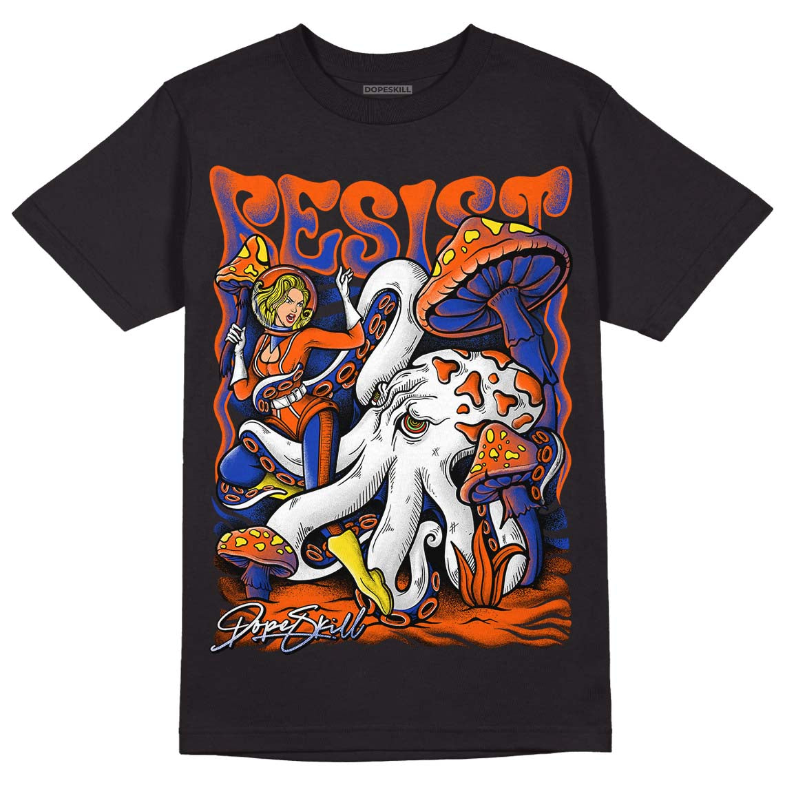 Dunk Low Futura Orange Blaze DopeSkill T-Shirt Resist Graphic Streetwear - Black