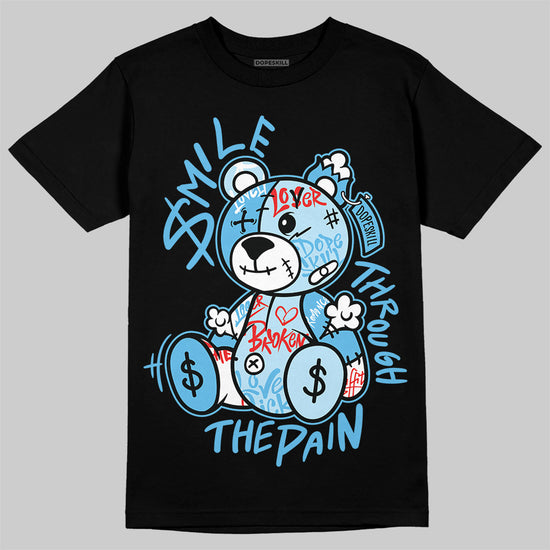 Jordan 11 Retro Legend Blue DopeSkill T-Shirt Smile Through The Pain Graphic Streetwear - Black