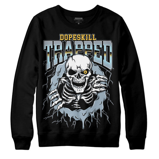 Jordan 13 “Blue Grey” DopeSkill Sweatshirt Trapped Halloween Graphic Streetwear - Black