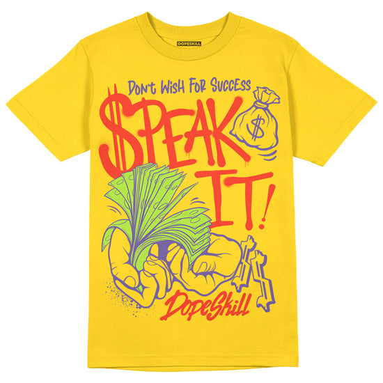 Jordan 6 “Yellow Ochre” DopeSkill Yellow T-Shirt Speak It Graphic Streetwear