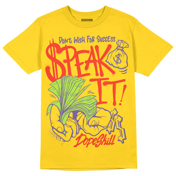 Jordan 6 “Yellow Ochre” DopeSkill Yellow T-Shirt Speak It Graphic Streetwear