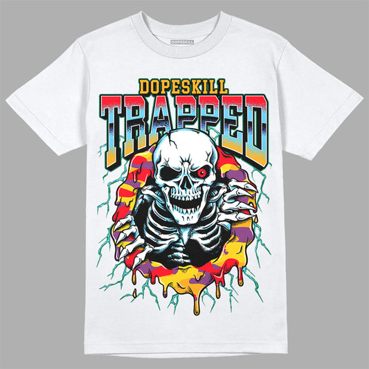 Jordan 1 Mid GS 'Six Championships' DopeSkill T-Shirt Trapped Halloween Graphic Streetwear - White