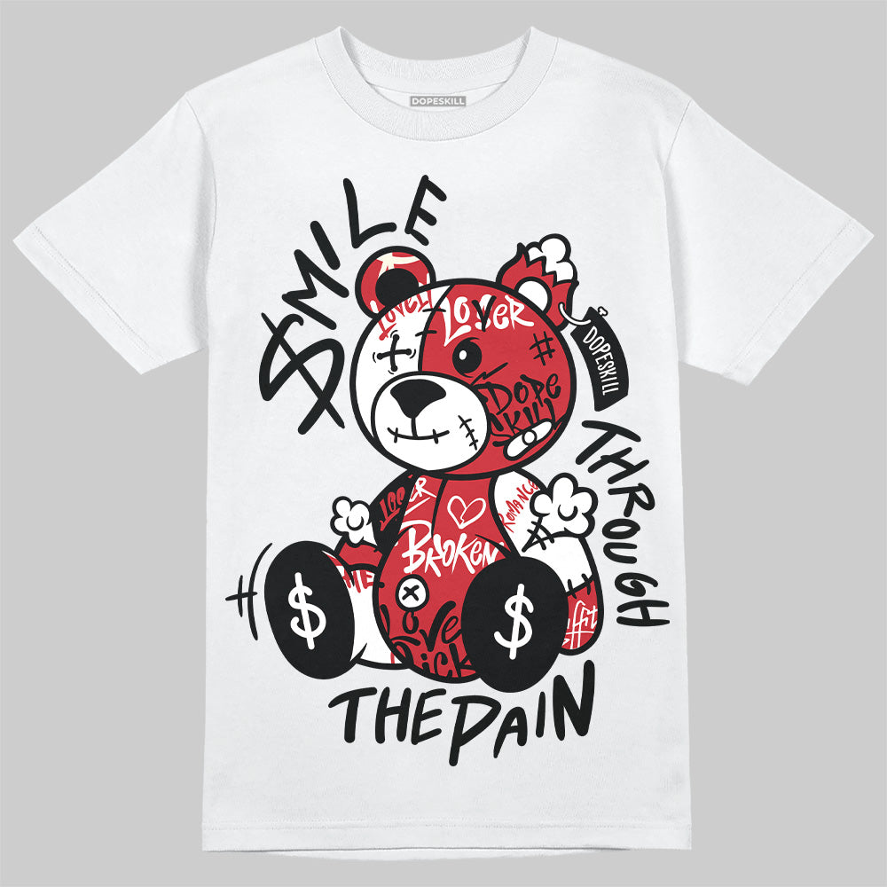 Jordan 11 Retro Low Bred (2025) DopeSkill T-Shirt Smile Through The Pain Graphic Streetwear - White 