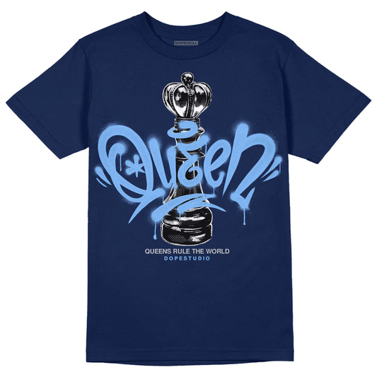 Jordan 5 Midnight Navy DopeSkill Navy T-Shirt Queen Chess Graphic Streetwear