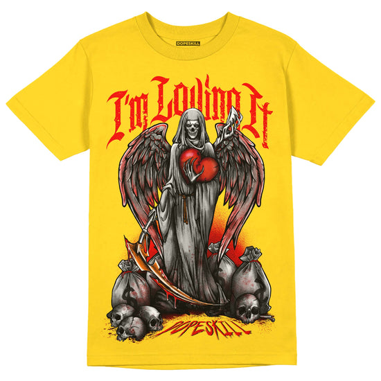 Jordan 4 Thunder DopeSkill T-Shirt New I'm Loving It Graphic Streetwear - Tour Yellow