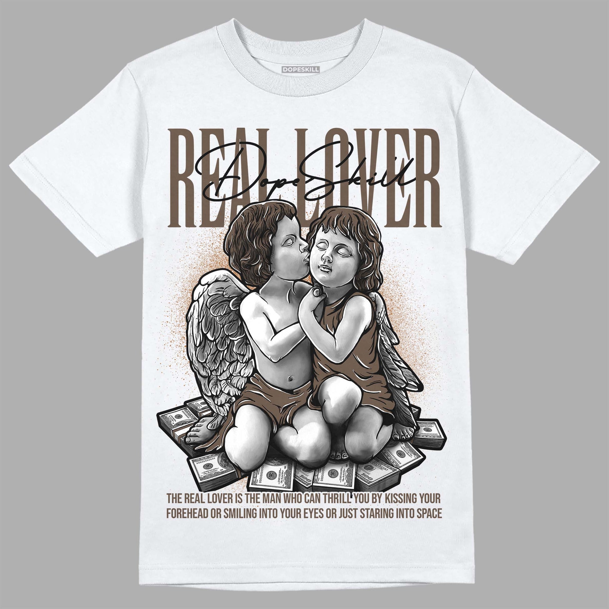 Jordan 1 Retro High OG Palomino DopeSkill T-Shirt Real Lover Graphic Streetwear - White