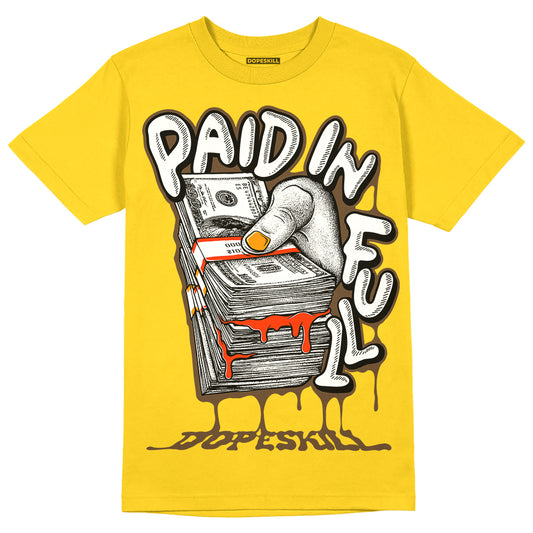 Jordan 6 “Yellow Ochre” DopeSkill Yellow T-shirt Paid In Full Graphic Streetwear