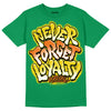 Green Sneakers DopeSkill Green T-shirt Never Forget Loyalty Graphic Streetwear 