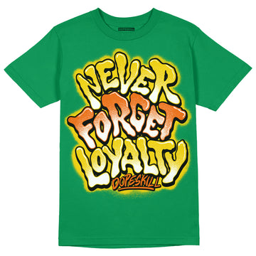 Green Sneakers DopeSkill Green T-shirt Never Forget Loyalty Graphic Streetwear 