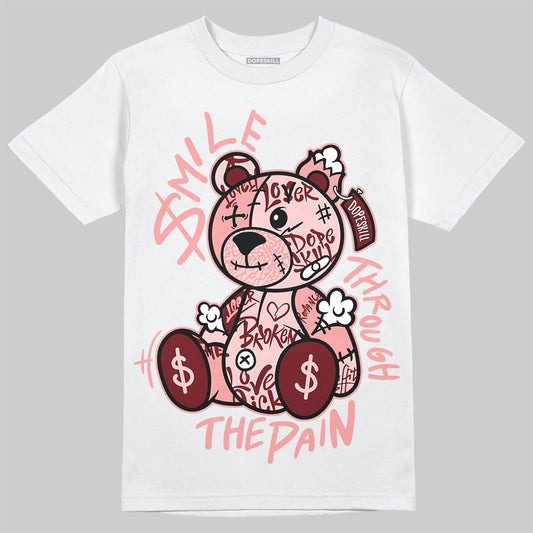 Jordan 3 Retro Valentine's Day Treat Yourself (2025) DopeSkill T-Shirt Smile Through The Pain Graphic Streetwear - White