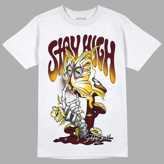 Dunk Yellow Bordeaux DopeSkill T-Shirt Stay High Graphic Streetwear - White