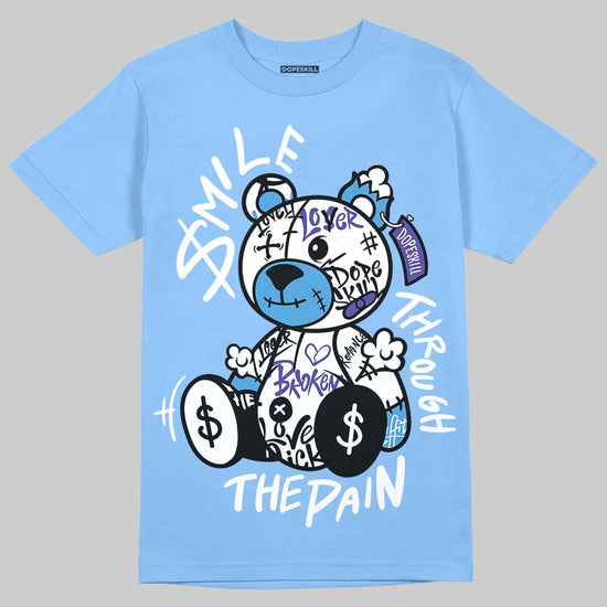 Vans Knu Stack Vintage Satin Dream Blue DopeSkill Blue T-shirt Smile Through The Pain Graphic Streetwear