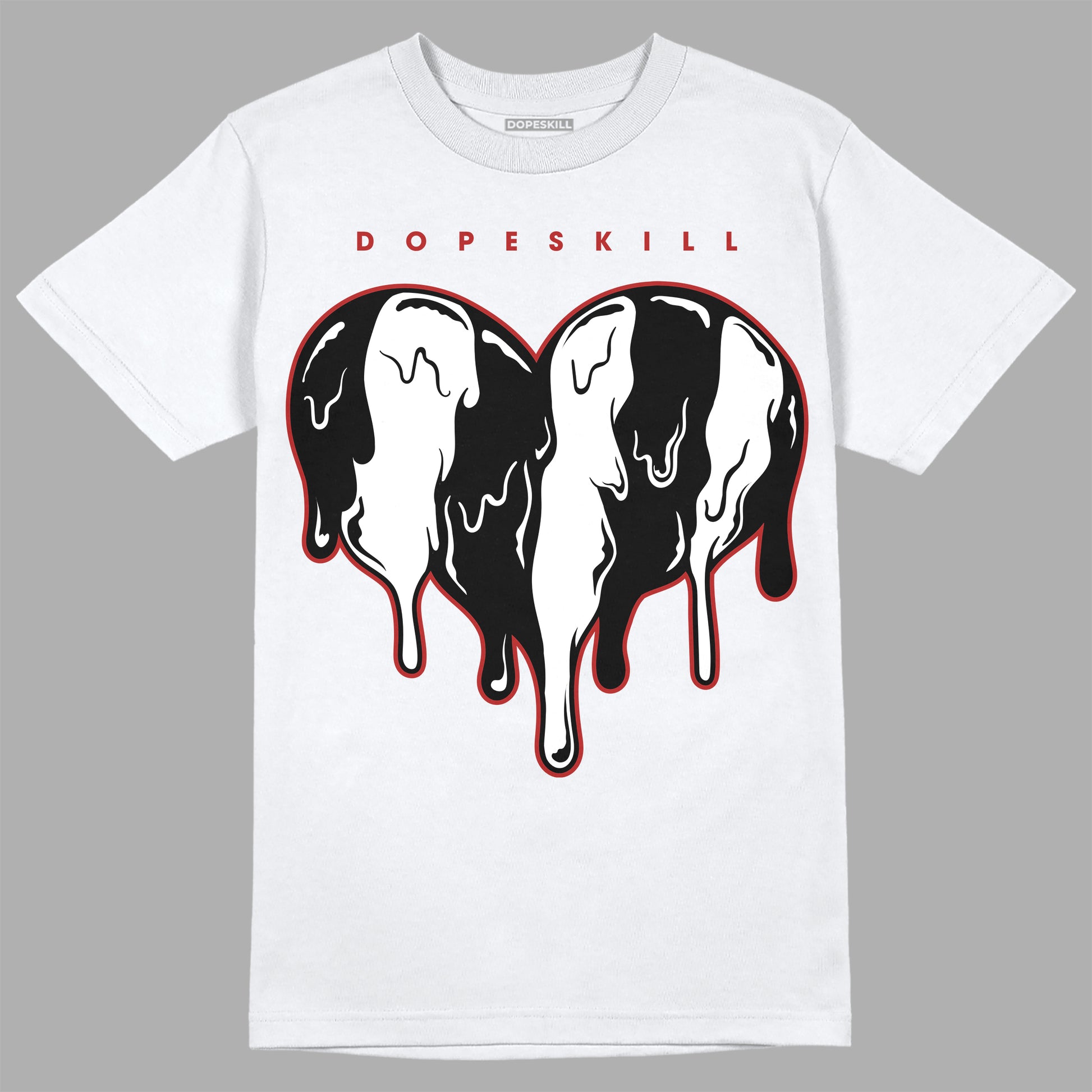 Jordan 14 "Black/White" DopeSkill T-Shirt Slime Drip Heart Graphic Streetwear - White 