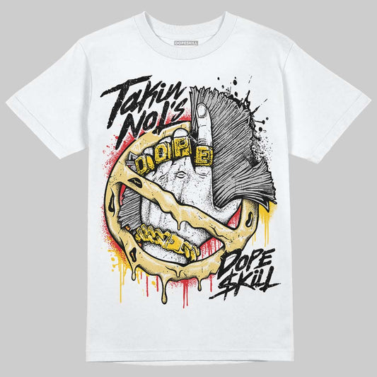 Quai 54 x Air Jordan 1 Retro Low OG Tour Yellow Black DopeSkill T-Shirt Takin No L's Graphic Streetwear - White 