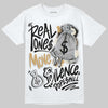 Jordan 5 Retro Reverse Metallic DopeSkill T-Shirt Real Ones Move In Silence Graphic Streetwear - White