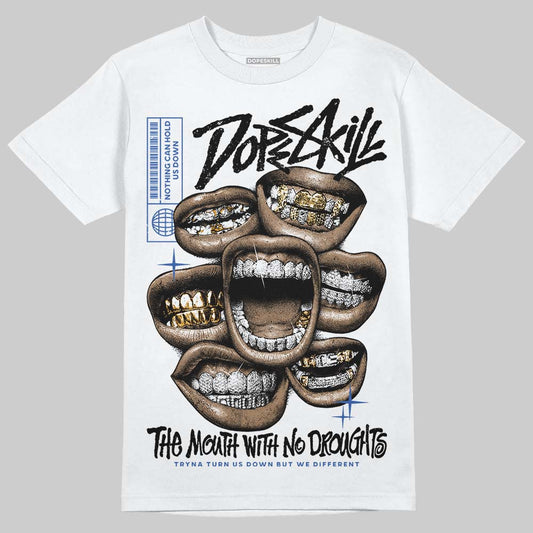 Awake NY x Jordan 5 Retro 'Black Racer Blue' DopeSkill T-Shirt The Mouth With No Droughts Graphic Streetwear - White 