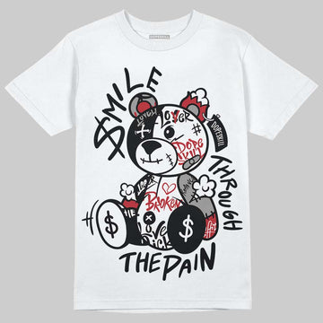 Jordan 14 Retro ‘Black Toe’ DopeSkill T-Shirt Smile Through The Pain Graphic Streetwear - WHite