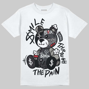 Jordan 3 Retro Black Cat DopeSkill T-Shirt Smile Through The Pain Graphic Streetwear - White