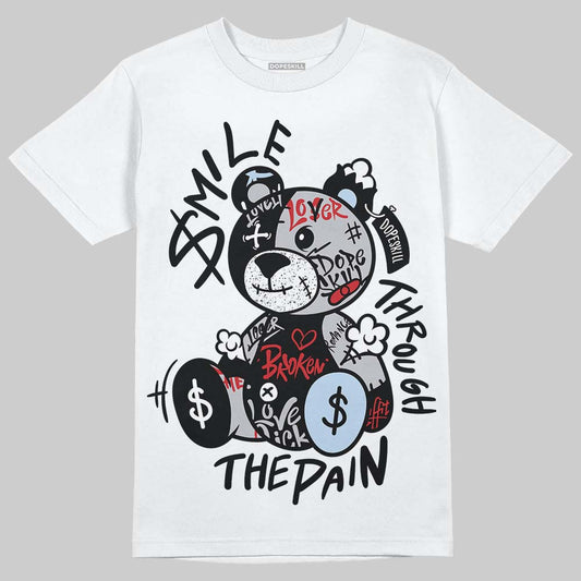 Jordan 5 Retro OG Black Metallic Reimagined DopeSkill T-Shirt Smile Through The Pain Graphic Streetwear - White