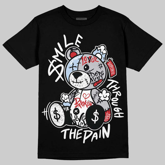 Jordan 5 Retro OG Black Metallic Reimagined DopeSkill T-Shirt Smile Through The Pain Graphic Streetwear - Black