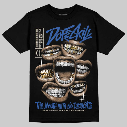 Jordan 1 Low Travis Scott x Fragment DopeSkill T-Shirt The Mouth With No Droughts Graphic Streetwear - Black