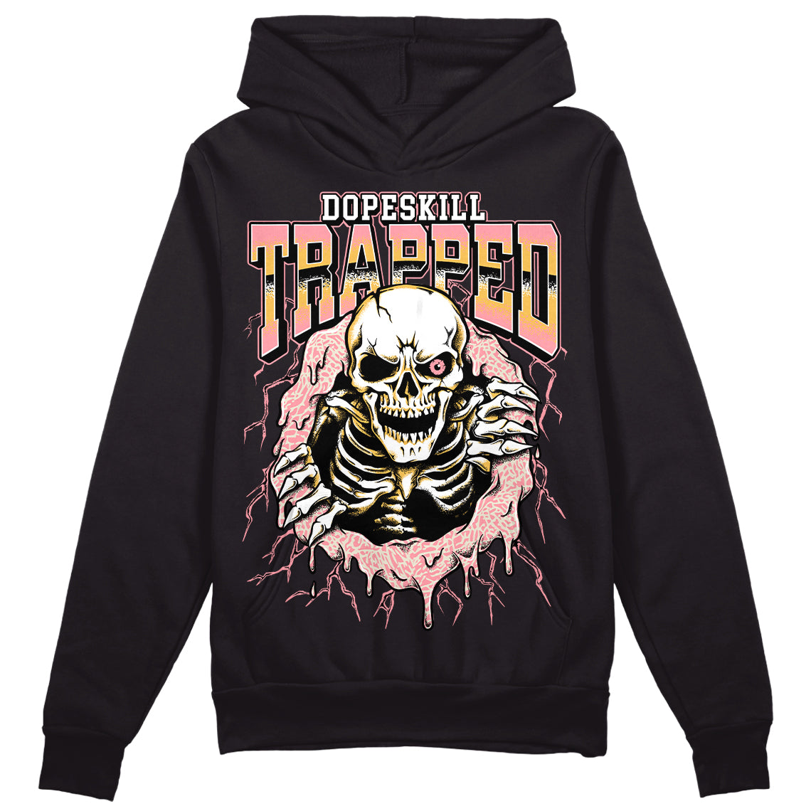 Jordan 3 GS “Red Stardust” DopeSkill Hoodie Sweatshirt Trapped Halloween Graphic Streetwear - Black