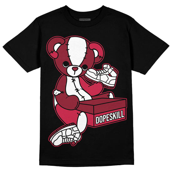 Jordan 1 Retro High '85 OG Metallic Burgundy DopeSkill T-Shirt Sneakerhead BEAR Graphic Streetwear - Black