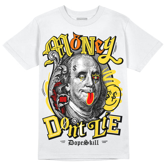 Jordan 4 Thunder DopeSkill T-Shirt Money Don't Lie Graphic Streetwear - White