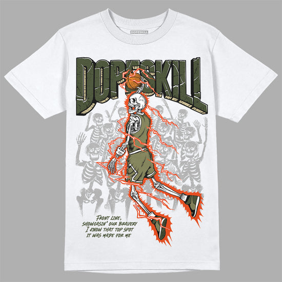 Olive Sneakers DopeSkill T-Shirt Thunder Dunk Graphic Streetwear - White