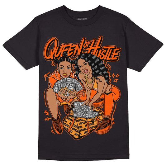 Jordan 12 Retro Brilliant Orange DopeSkill T-Shirt Queen Of Hustle Graphic Streetwear - Black