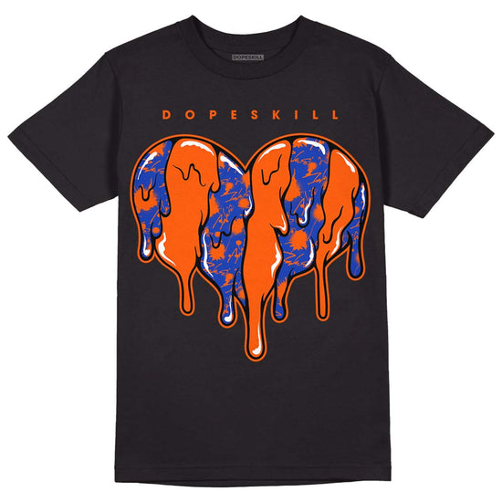 Dunk Low Futura Orange Blaze DopeSkill T-Shirt Slime Drip Heart Graphic Streetwear - Black