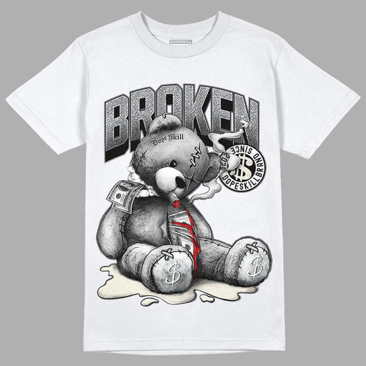 Jordan 1 Retro Low OG Black Cement DopeSkill T-Shirt Sick Bear Graphic Streetwear - White