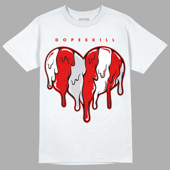 Jordan 4 Retro Red Cement DopeSkill T-Shirt Slime Drip Heart Graphic Streetwear - White