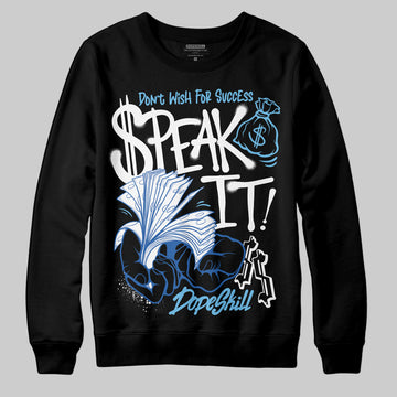 Jordan 12 “Blueberry” DopeSkill Sweatshirt Speak It Graphic Streetwear - Black