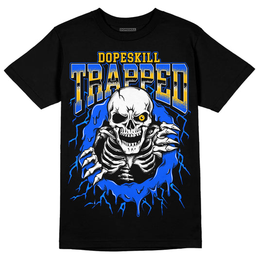 Royal Blue Sneakers DopeSkill T-Shirt Trapped Halloween Graphic Streetwear - Black