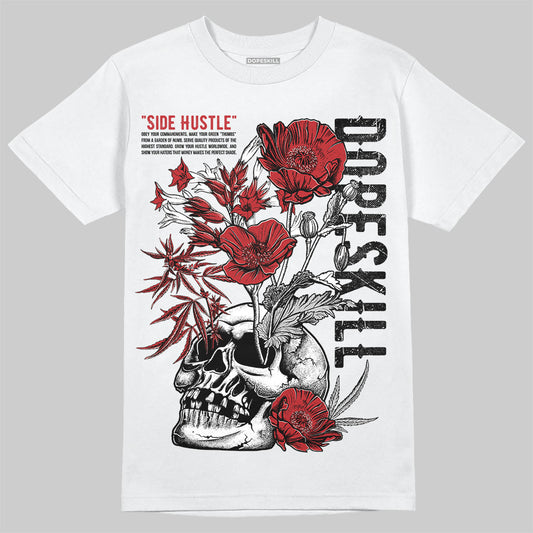 Jordan 12 Retro Flu Game (2025) DopeSkill T-Shirt Side Hustle Graphic Streetwear - White 