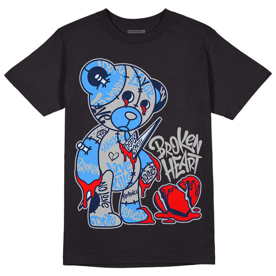 Jordan 6 “Georgetown” DopeSkill T-Shirt Broken Heart Graphic Streetwear - Black