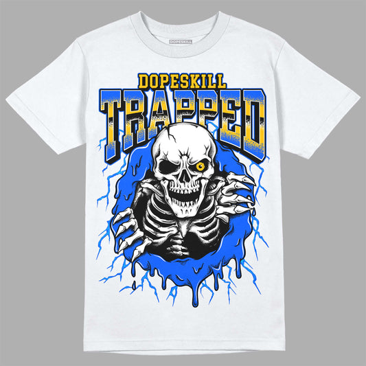 Royal Blue Sneakers DopeSkill T-Shirt Trapped Halloween Graphic Streetwear - WHite