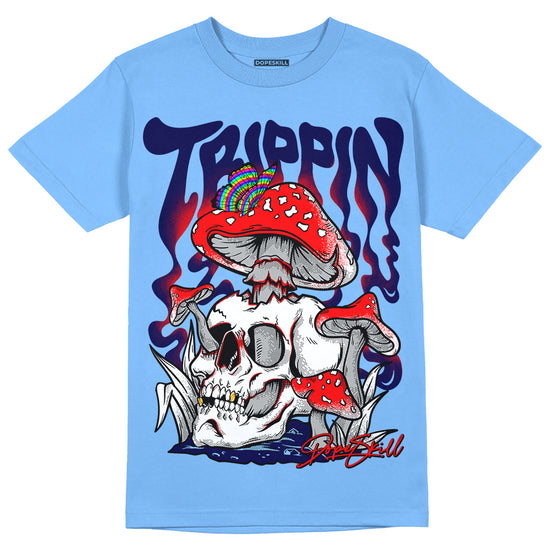 Jordan 9 Powder Blue DopeSkill Tropical Blue T-shirt Trippin Graphic Streetwear